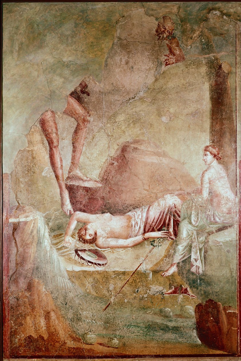 Beruset sovende maenad (fresco av Roman