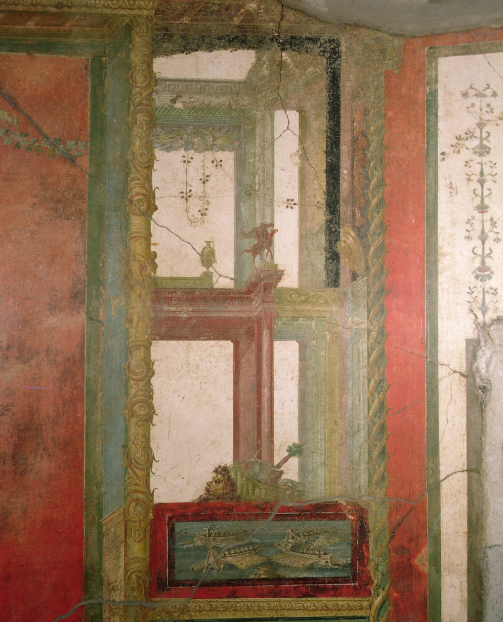 Fantastisk arkitektur, Pompei, Italia (fresco) av Roman