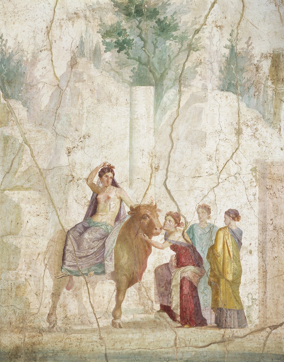 Freskomaleri som viser Europas voldtekt, fra Pompeii, romersk sivilisasjon av Roman