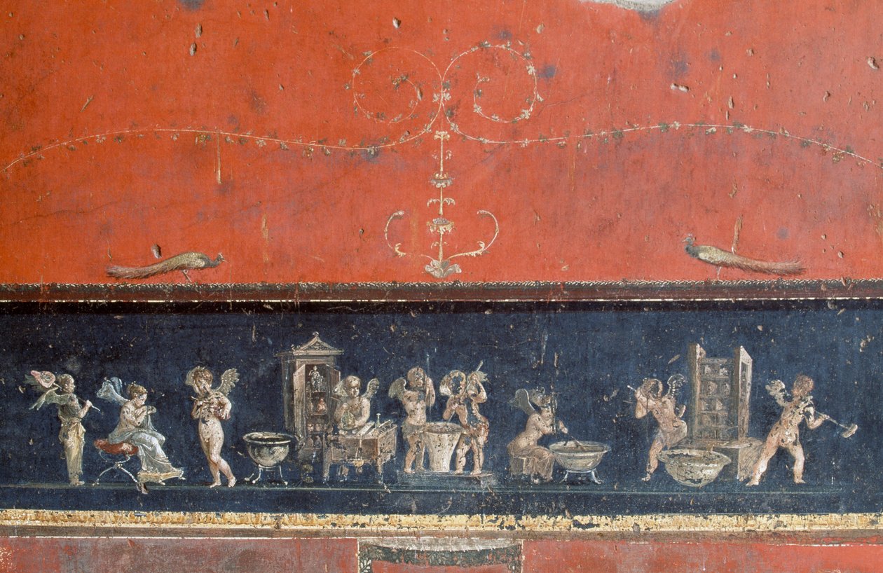 Frise som viser amoriner, House of Vettii, Pompeii (Unescos verdensarvliste av Roman