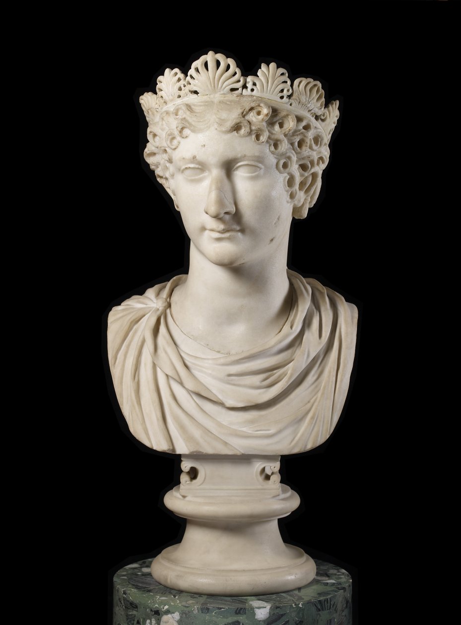 Leder for Agrippina Minor med diadem (marmor) av Roman