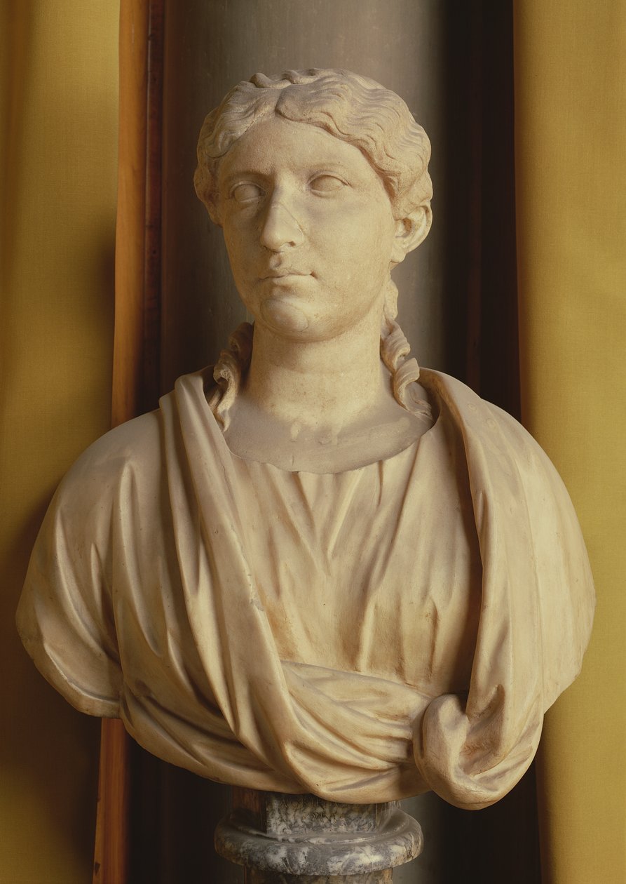 Leder for Agrippina, den tidligere kona til Germanicus (marmor) av Roman