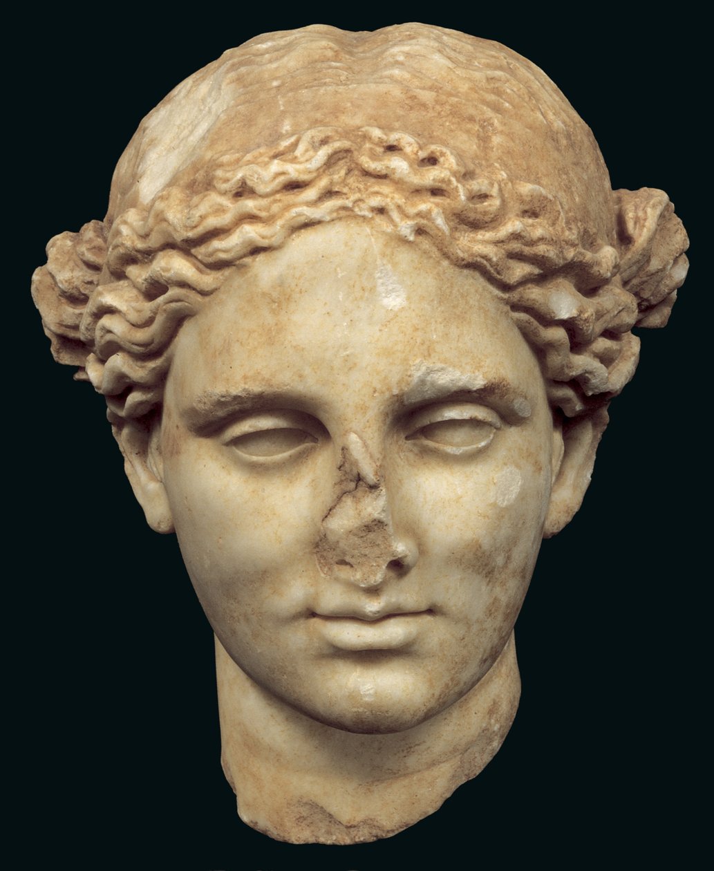 Leder av Apollo Sauroktonos (øglemorderen) kopi av en gresk bronse fra det 4. århundre av Praxiteles, funnet i Kifissia (marmor) av Roman