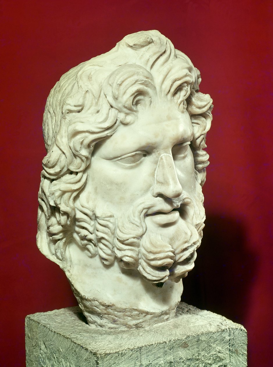 Hodet av Jupiter (marmor) av Roman