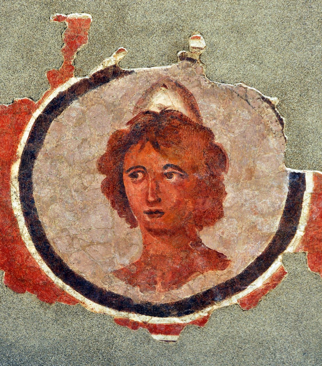 Hodet til en ung mann, rundt 130-140 (fresco) av Roman