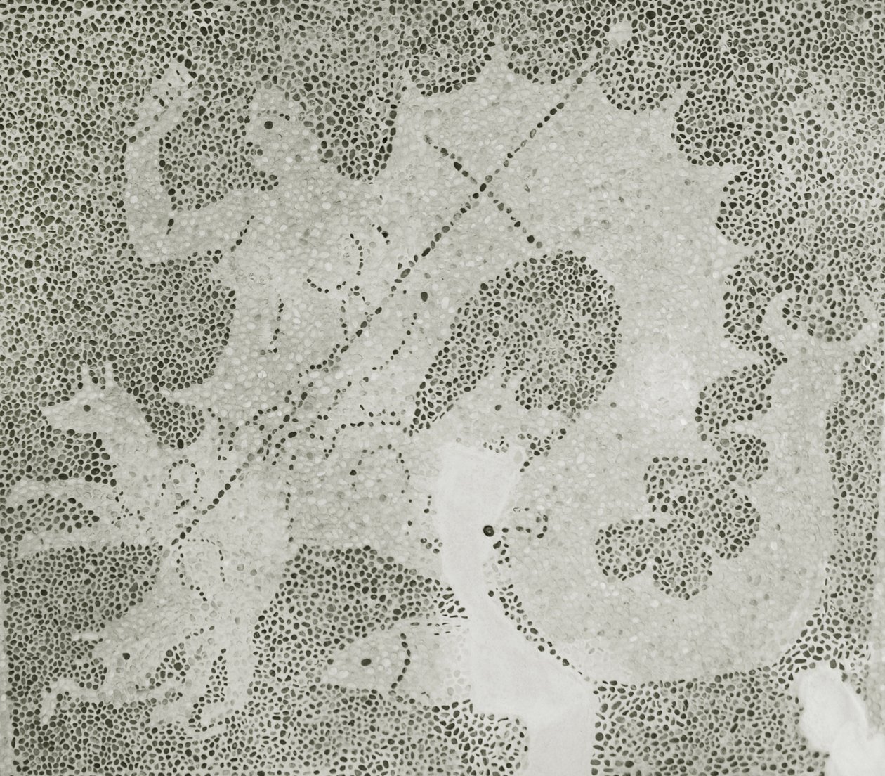 Hellenistisk rullesteinmosaikk av Scylla og Charybdis som vokter sundet, detalj av Scylla. House of Dionysos, Pafos, Kypros mosaikk av Roman