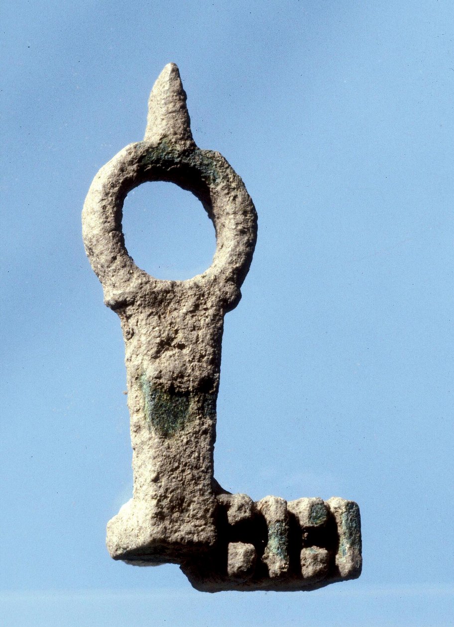 Husdørnøkkel funnet i utgravninger av Tiberius, sen romersk - tidlig bysantinsk periode av Roman