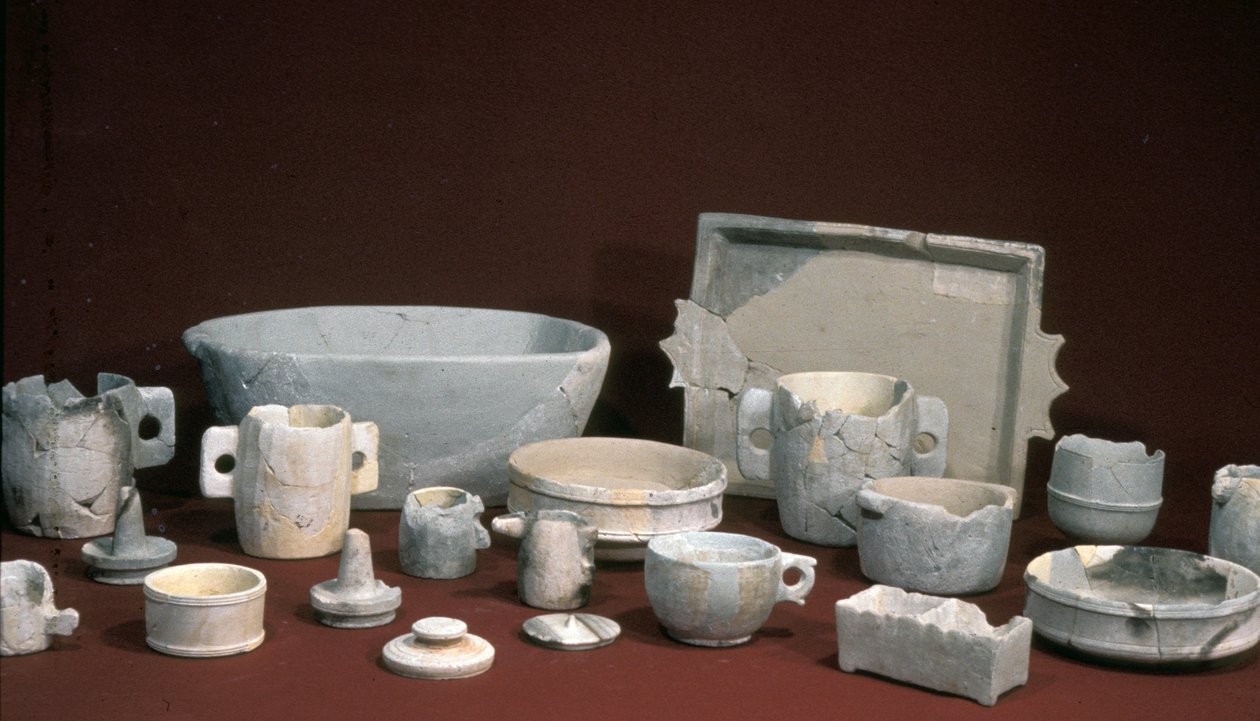 Husholdningsredskaper funnet i øvre by i Jerusalem, tidlig på 1. århundre av Roman