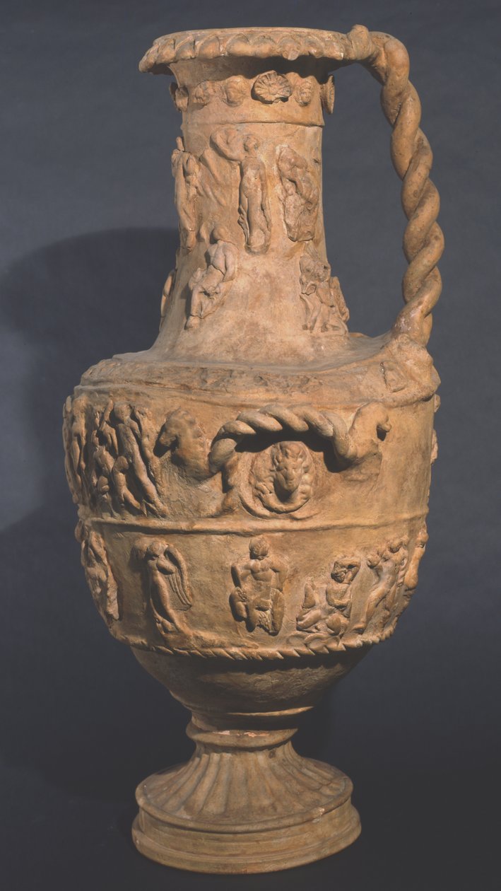 Hydra dekorert med relieff, Falierii (leire) av Roman