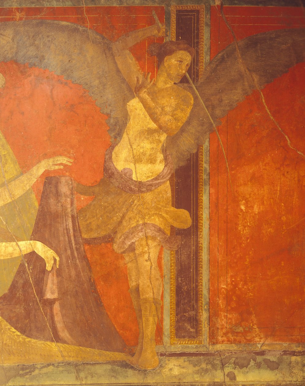 Innvielsesritualer fra Dionysos-kulten, freskomaleri fra Villa Dei Misteri av Roman