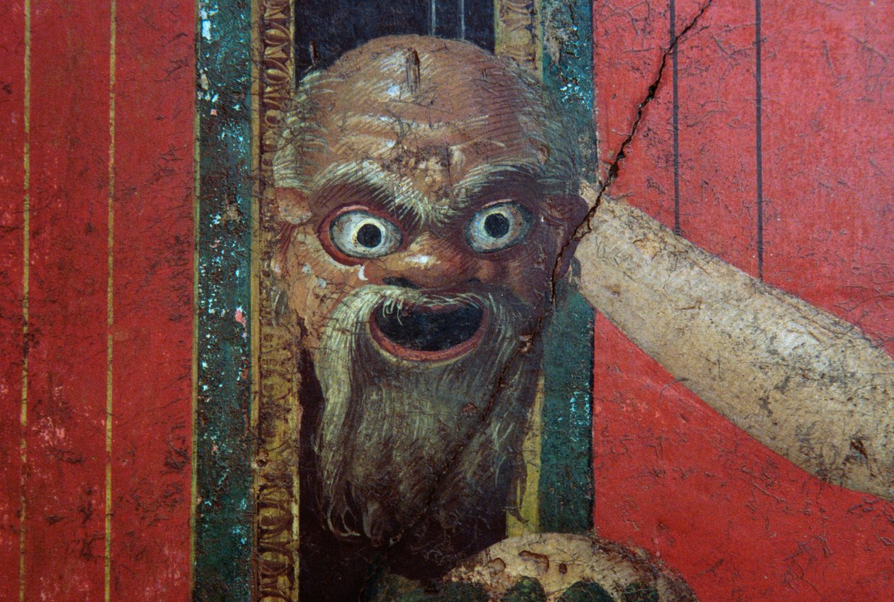 Innvielsesritualer fra Dionysos-kulten, freskomaleri fra Villa Dei Misteri av Roman