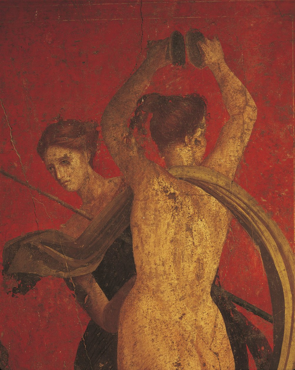 Innvielsesritualer fra Dionysos-kulten, freskomaleri fra Villa Dei Misteri av Roman