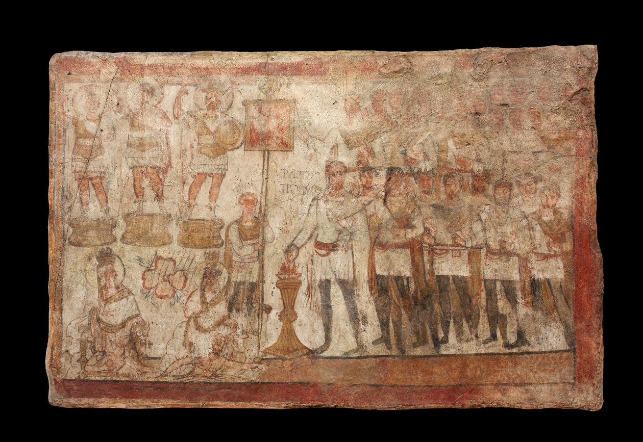 Julius Terentius utfører et offer, A.D. 239 (maling på gips) av Roman