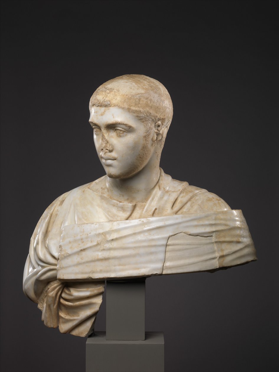 Marmor Portrait byste av Severus Alexander, 230-235 A.D. (marmor) av Roman
