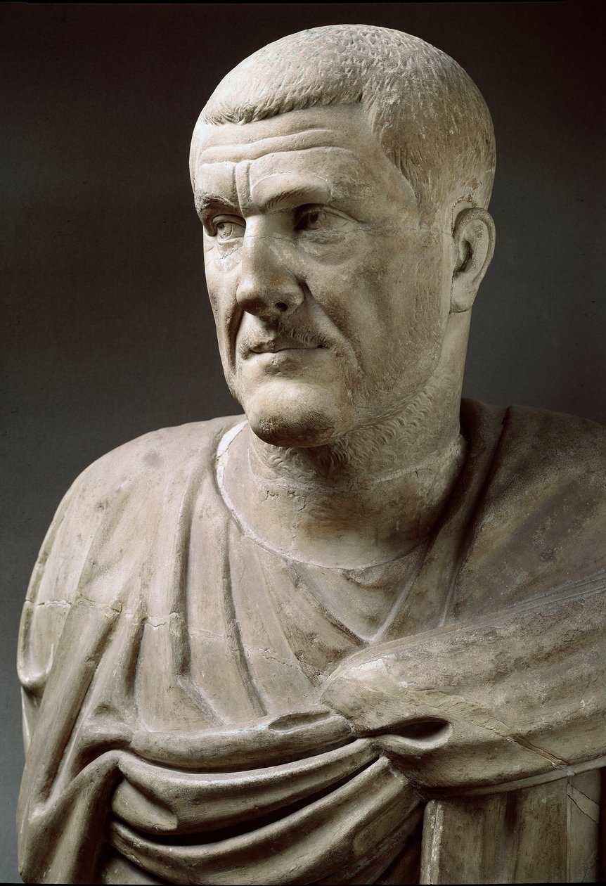 Marmorstatue av keiser Maximinus Thrax (173-238) - Roma, Musei Capitolini - Byste av keiser Maximinus Thrax - Marmorskulptur - Roma, Musei Capitolini av Roman