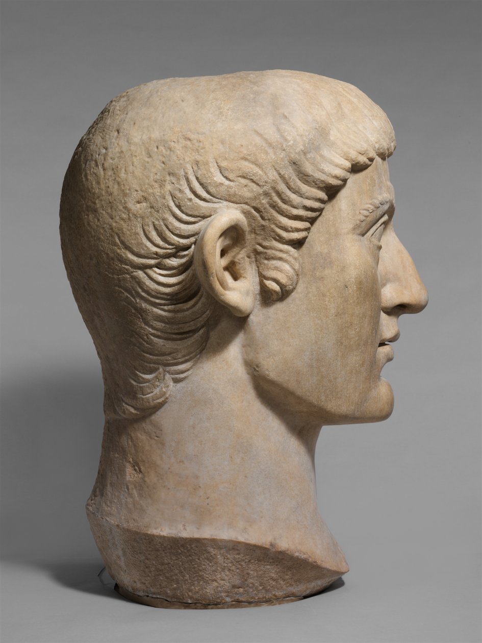Marmor portretthode av keiser Konstantin I, ca. 325–370 e.Kr. (marmor) av Roman