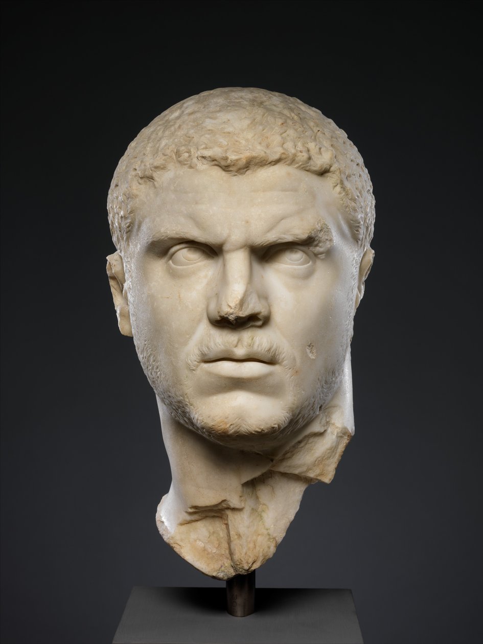 Marble portrait of the emperor Caracalla, 212–217 AD (marble) av Roman