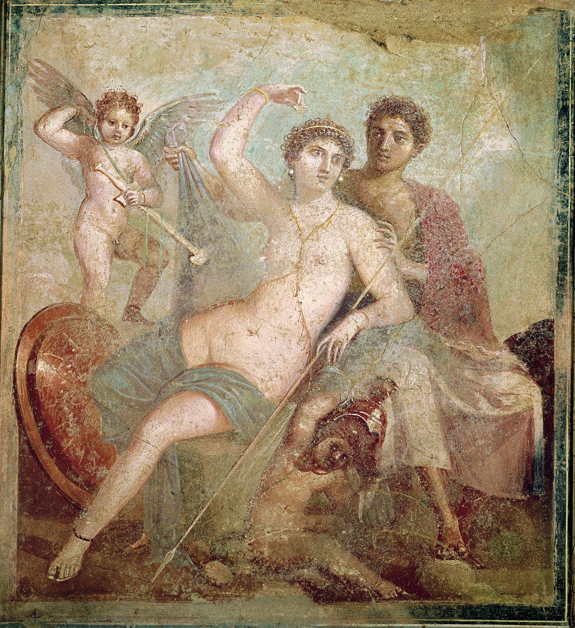 Mars og Venus fra huset til Mars og Venus (Casa de Marte e Venere) Pompeii (veggmaleri) av Roman