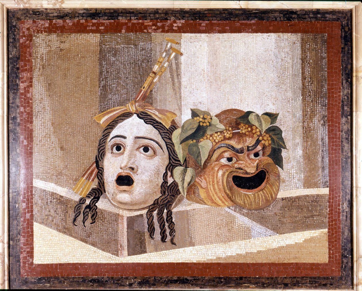 Maske av det romerske teateret. Mosaikk fra det 2. århundre e.Kr. Fra Decius-badene på Aventino, Roma. Musei capitolini, Roma av Roman
