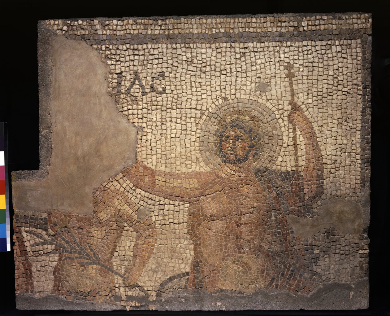 Mosaikk fra huset til Menander med Zevs, 3. - 4. århundre (kalkstein og marmortesserae) av Roman