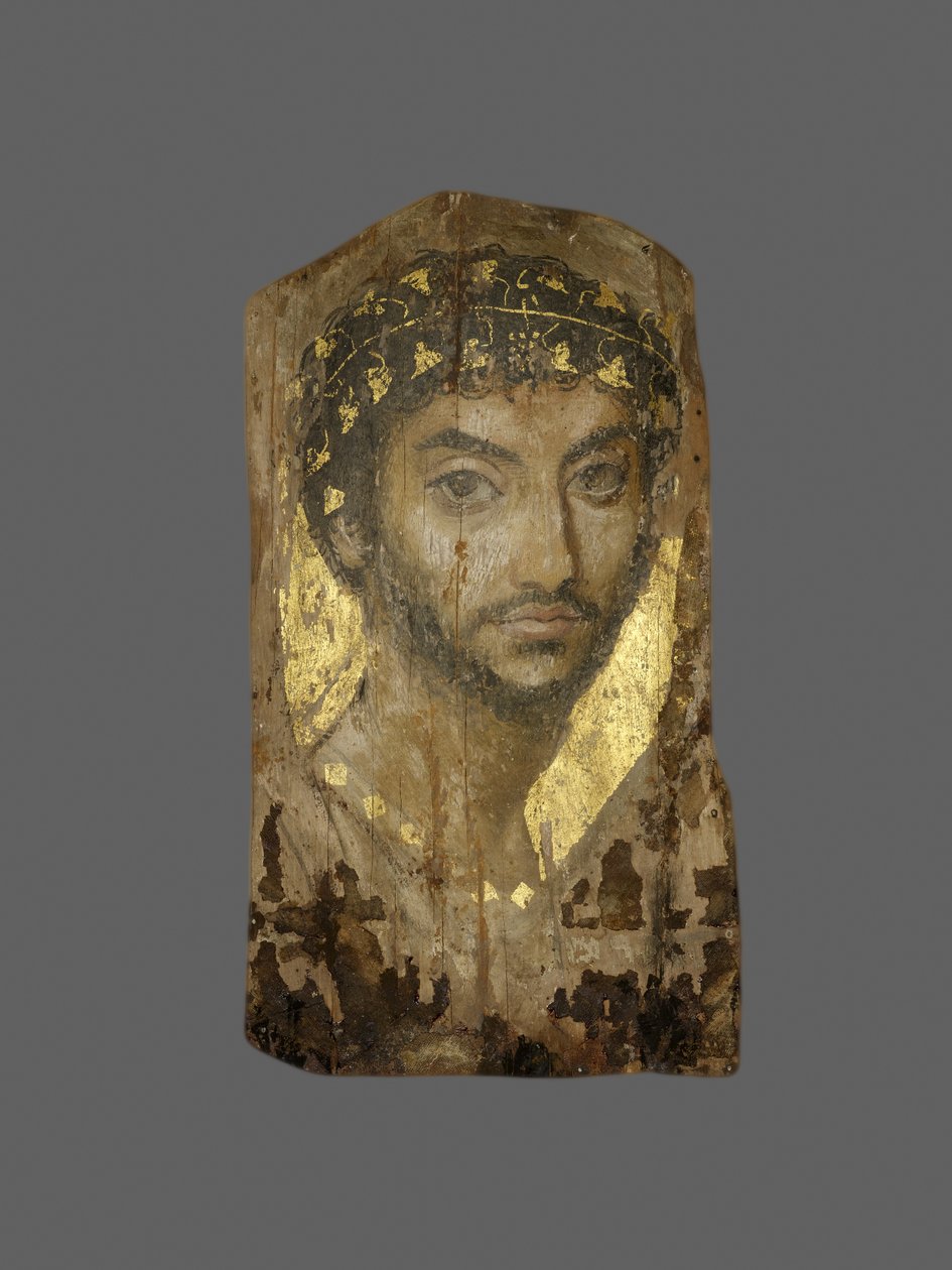Mummiportrett av en mann, Egypt, Fayum-regionen av Roman