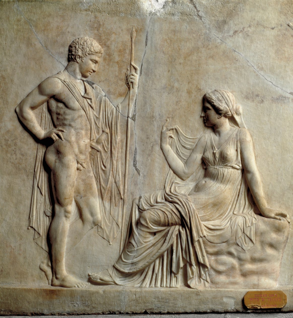 Neo-attisk kunst: relieff som representerer myten om Telephus (Telephus) 1. århundre f.Kr. Fra Ercolano (Herculanum) Napoli, Nasjonalt arkeologisk museum av Roman