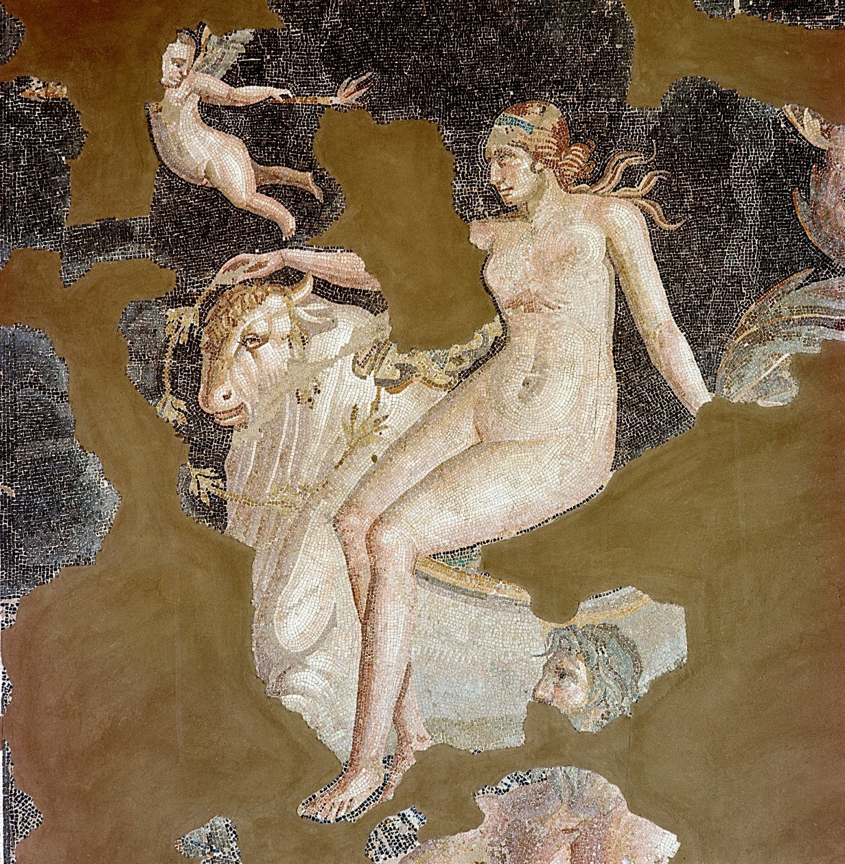 Nereid fra en sjøokse (mosaikk av Roman