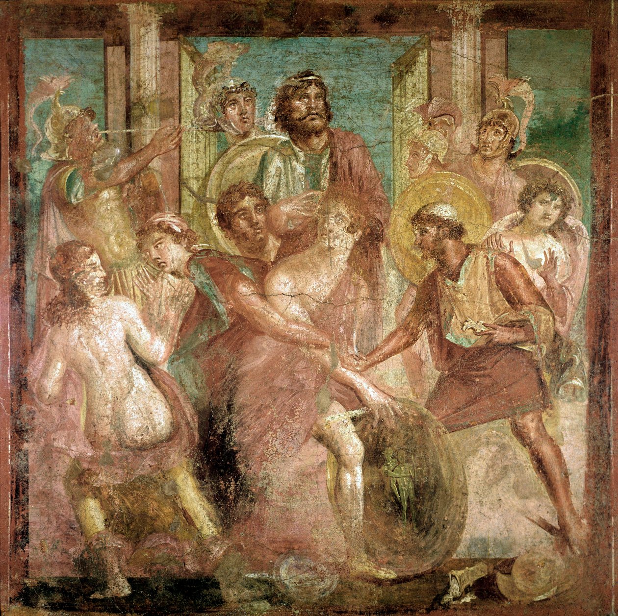 Odyssevs finner Akilles blant døtrene til Lycomedes (fresko, 2. århundre e.Kr.) av Roman