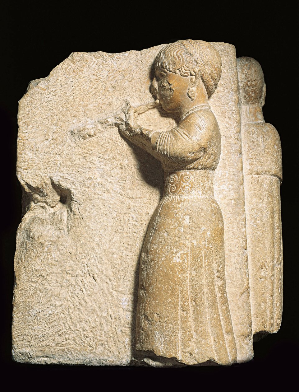 Osuna-skulptur av en kvinne som spiller en aulos, Urso, Andalusia av Roman