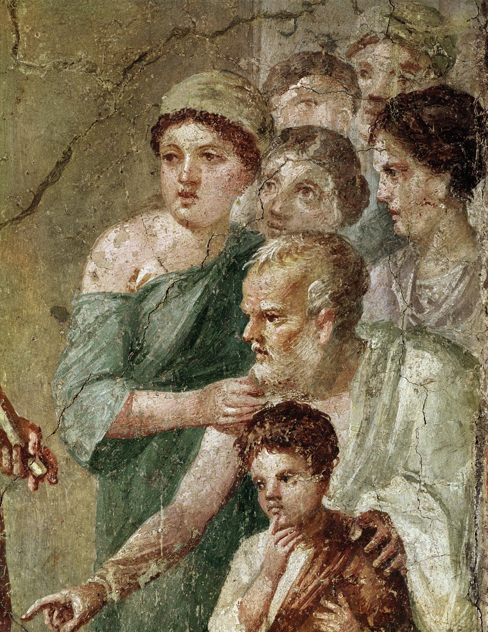 Panmusiker, blant nymfene (fresco av Roman