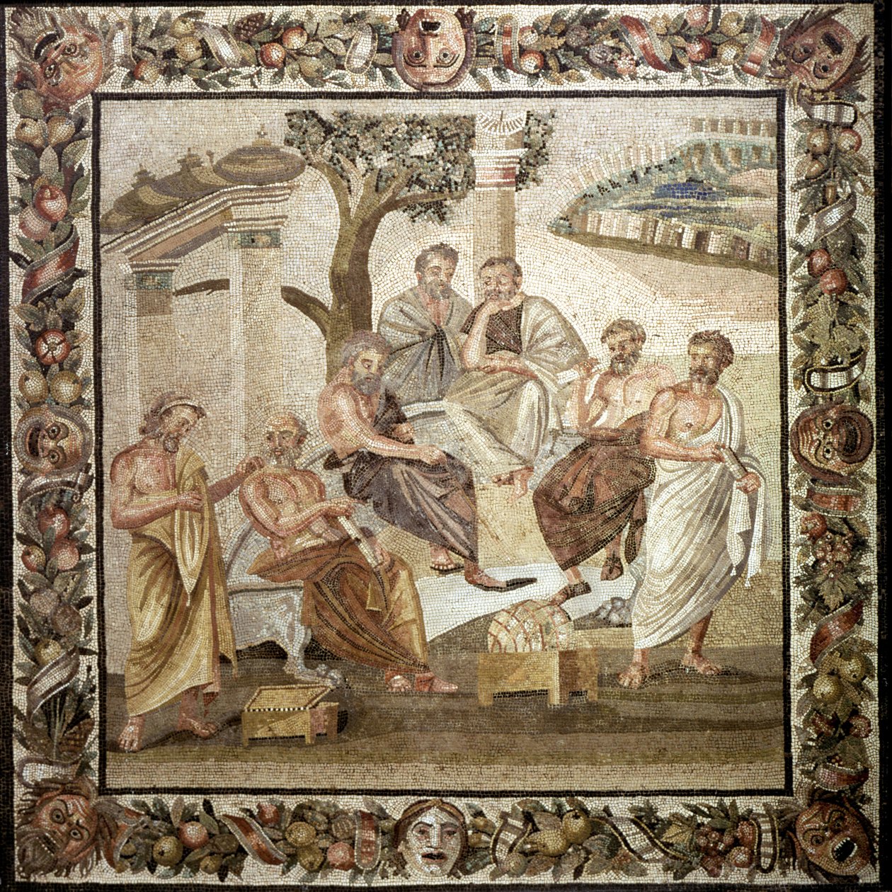 Platons akademi, 2. århundre f.Kr. (mosaikk) av Roman