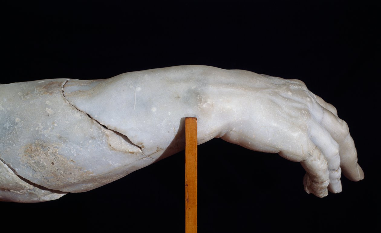 Polyphemus 'høyre hånd, fragment av Polyphemus Group, eller Ulysses blendende Polyphemus, marmorskulptur av Agesander, Athenodorus og Polydorus, kopi av original fra hellenistisk periode, romersk sivilisasjon av Roman