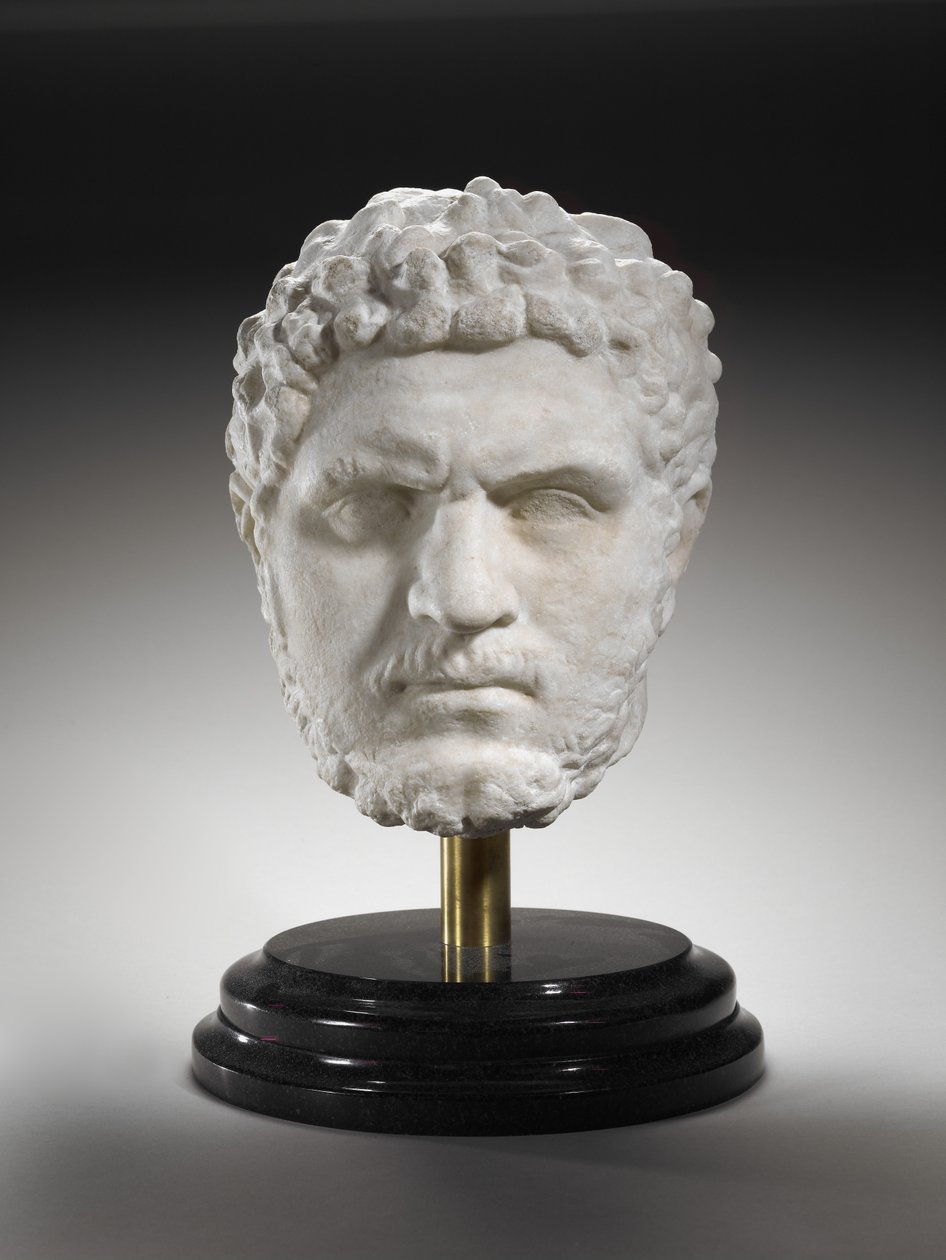Portrett av Caracalla, keiser av Romerriket, 211-17 e.Kr. (marmor) av Roman