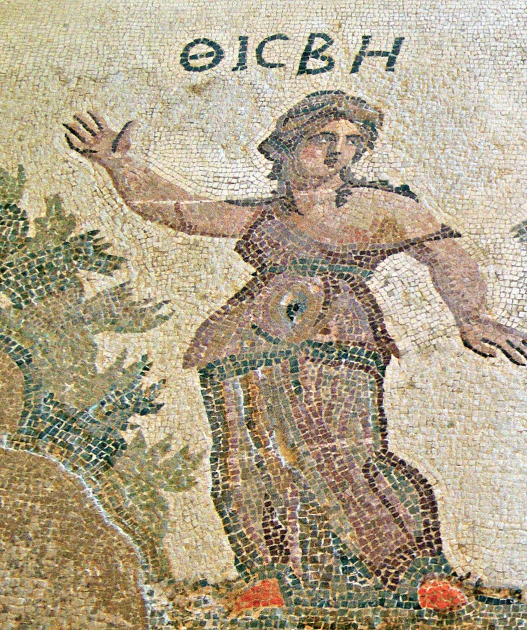 Pyramus og Thisbe, detalj av Thisbe, House of Dionysos, Paphos, Kypros mosaikk av Roman