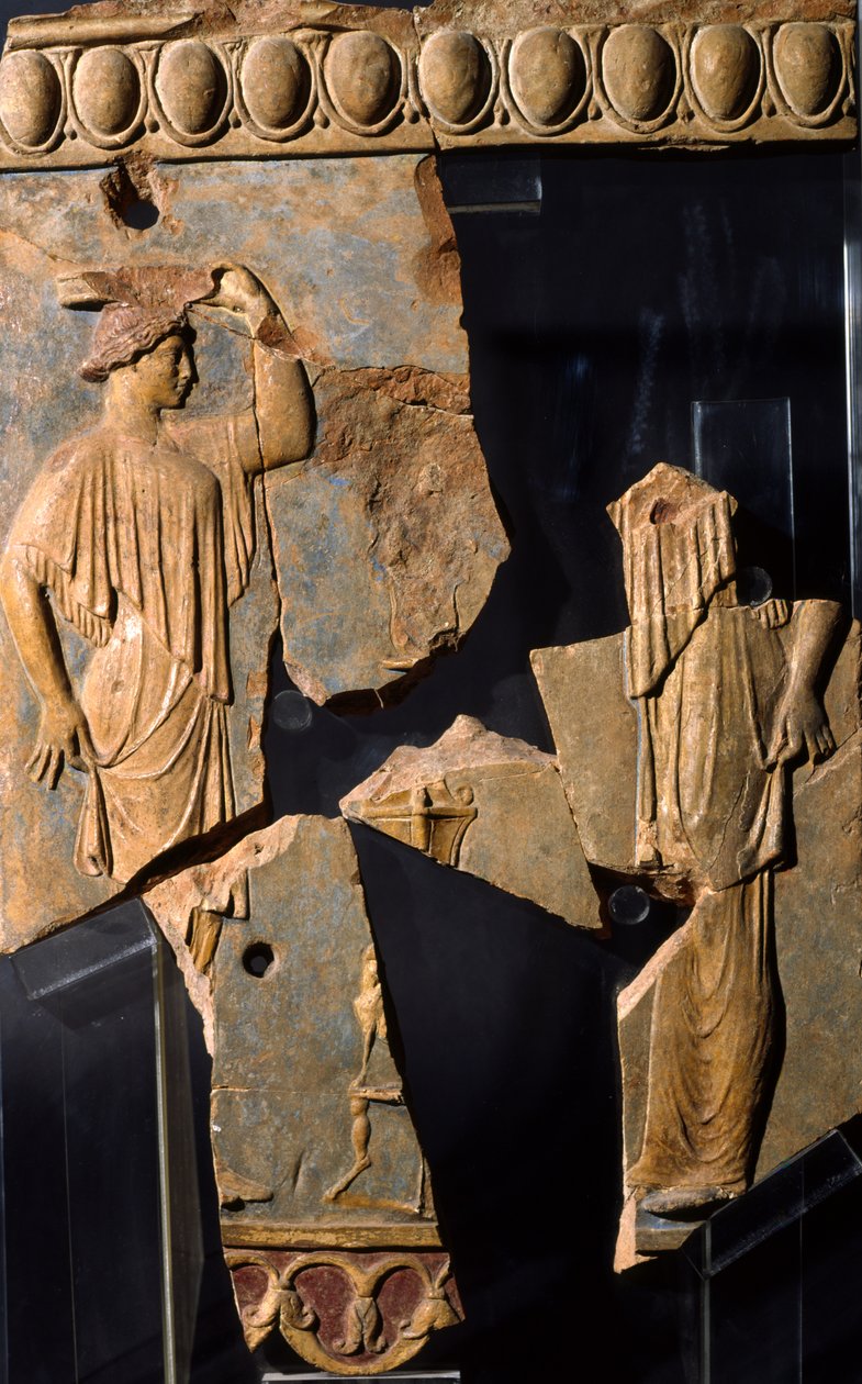 Relieff fra området til Apollo-tempelet, Palatinerhøyden, Roma (terrakotta) av Roman