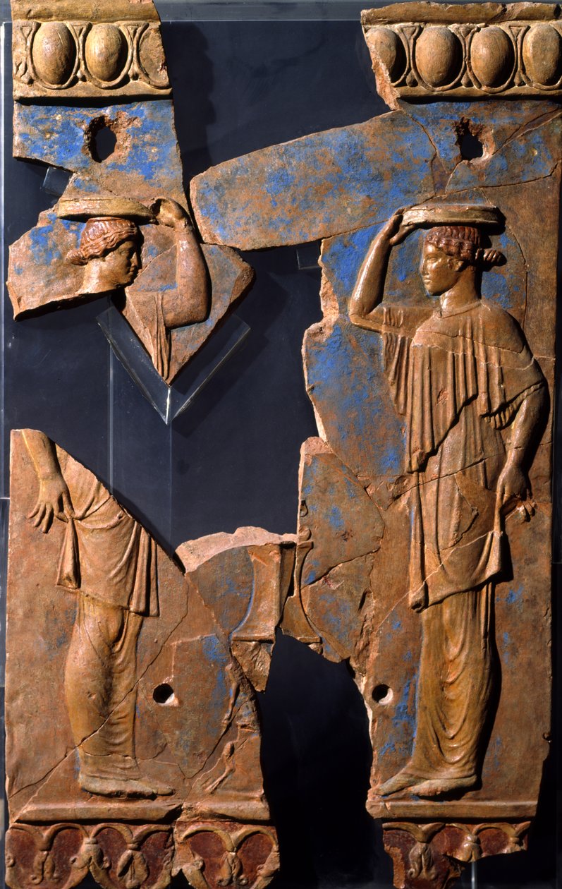 Relieff fra området til Apollo-tempelet, Palatinerhøyden, Roma (terrakotta) av Roman