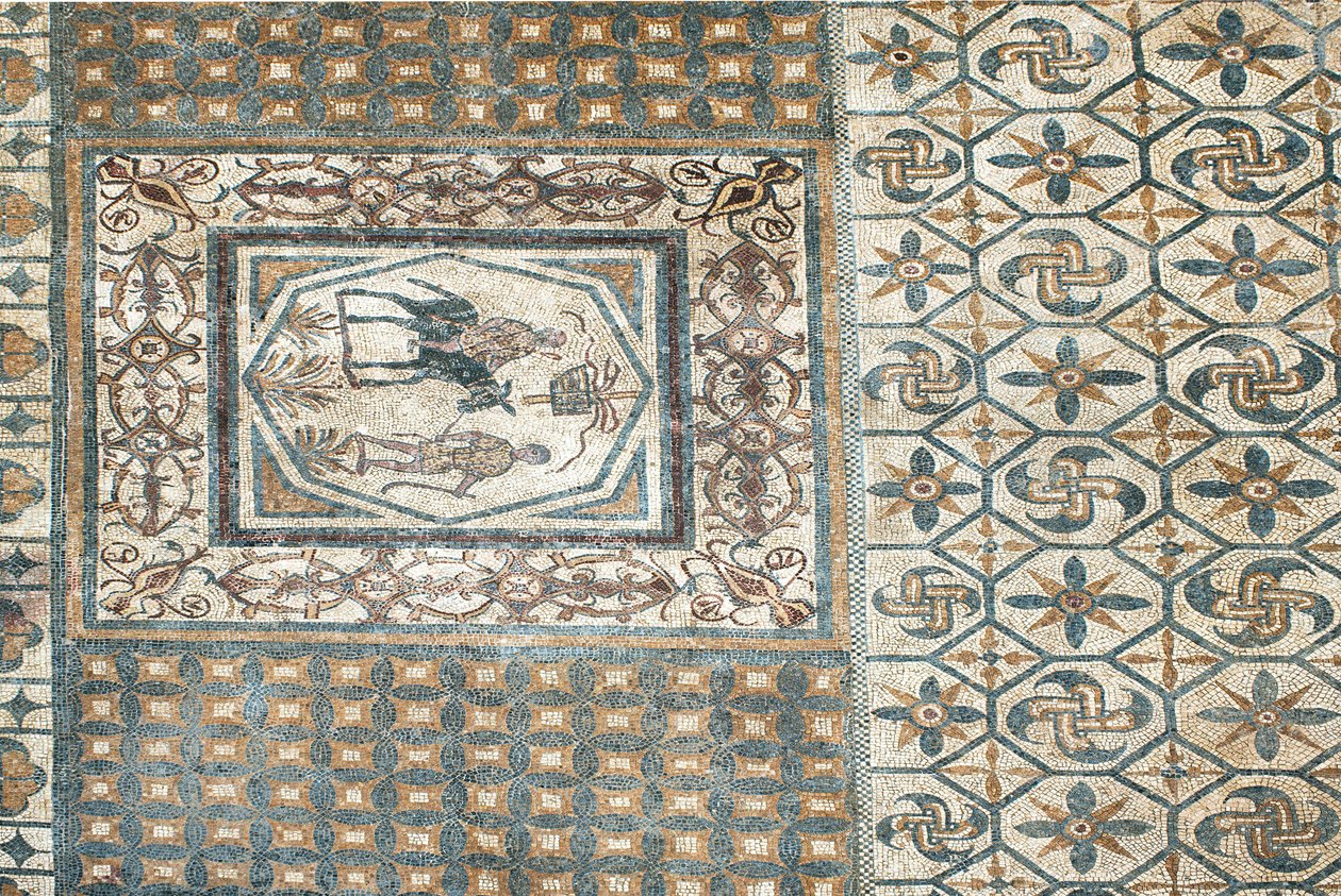 Rester av mosaikkene til den romerske byen av Roman