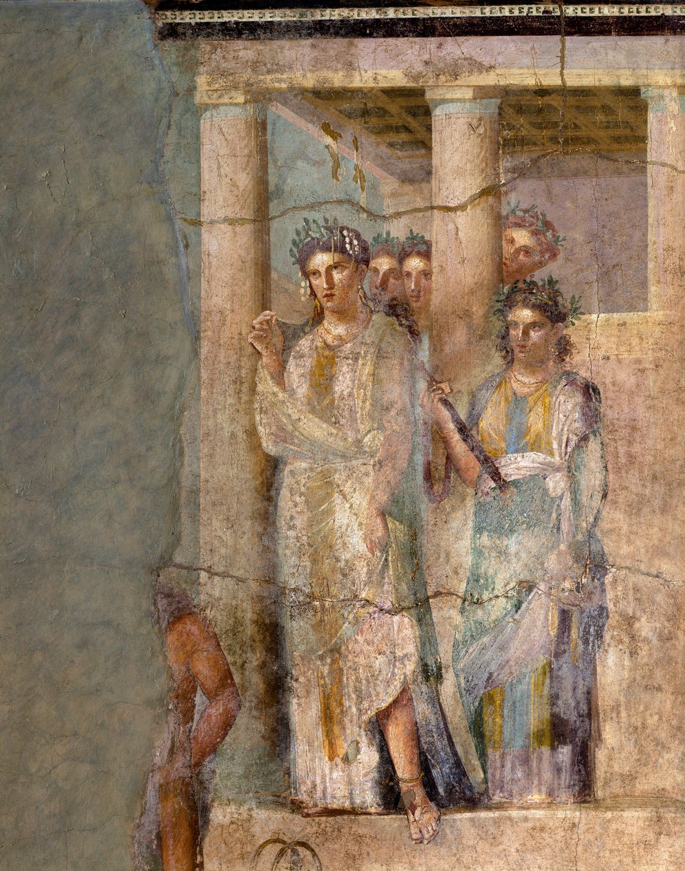 Romersk kunst: "" Iphigenie en Tauride "" Fresco tilskrevet mesteren til Lucretius Frontone. 1. århundre. Fra Pompeii. Størrelse 118x81 cm Napoli, Nasjonalt arkeologisk museum - romersk kunst: Iphigenia in Tauris. Fresco tilskrevet mesteren Lucretius Front av Roman