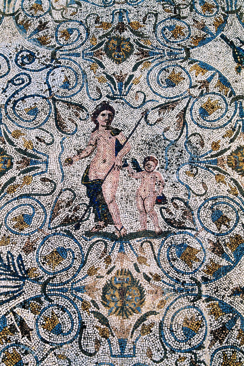 Romersk kunst: Mosaikk fra det 4. århundre e.Kr. fra den romerske villaen i amfiteatret. Merida, Nasjonalmuseet for romersk kunst, Spania av Roman