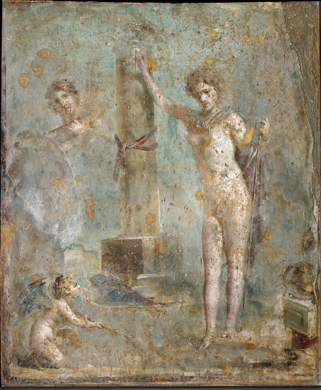 Romersk kunst: "Narcissus" "Fresco fra Pompeii, Nasjonalt arkeologisk museum, Napoli av Roman