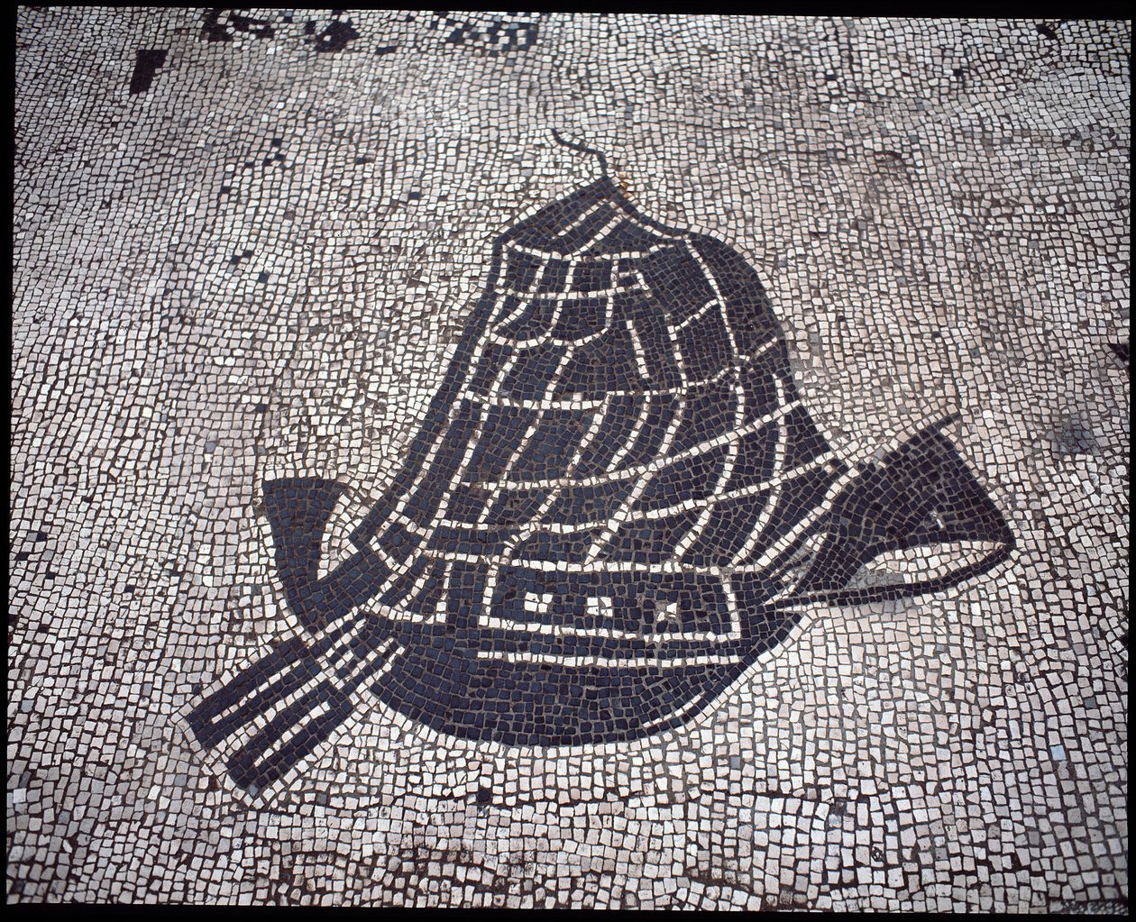 Romersk kunst: "Ship" Mosaic of the Seafarers Corporation, Place des Corporations av Roman