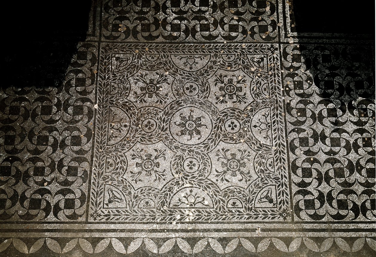 Romersk kunst: detalj av mosaikkene i bakken fra Villa Adriana (Villa d