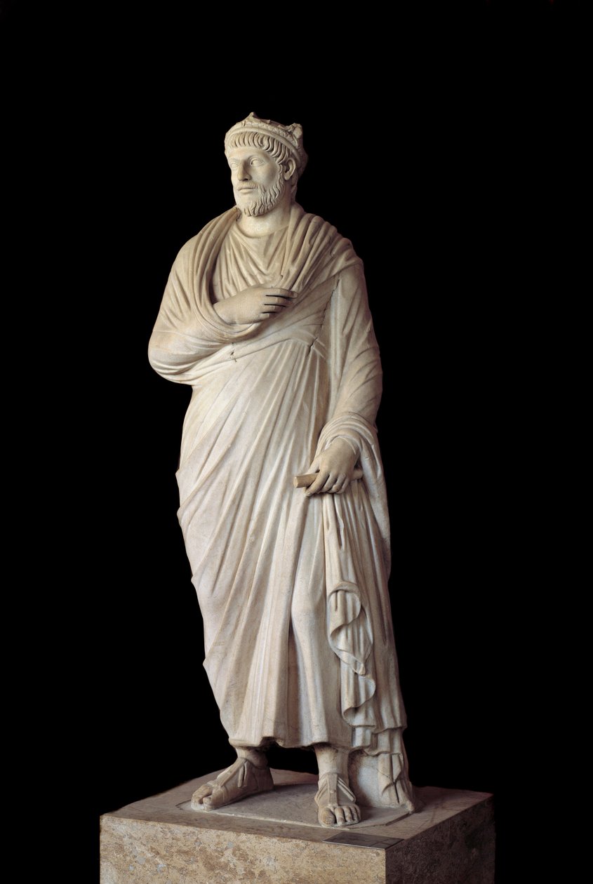 Romersk gresk kunst: Skulptur av den romerske keiseren Julien ler frafalne (331 - 363) (4. århundre ap. JC) Paris, Musee Du Louvre av Roman