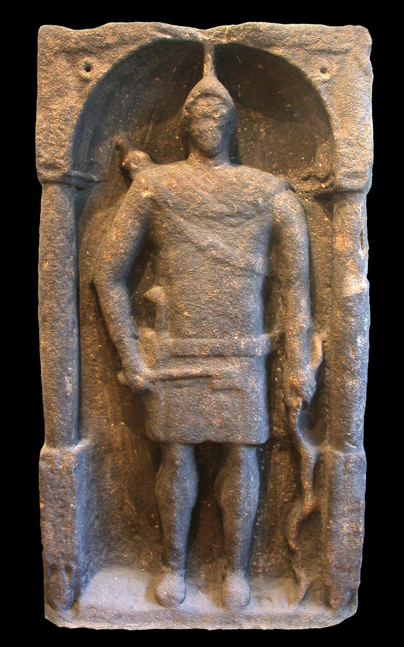 Romersk gravstein som viser en Hamian (syrisk) bueskytter, ca. 125-40 e.Kr av Roman