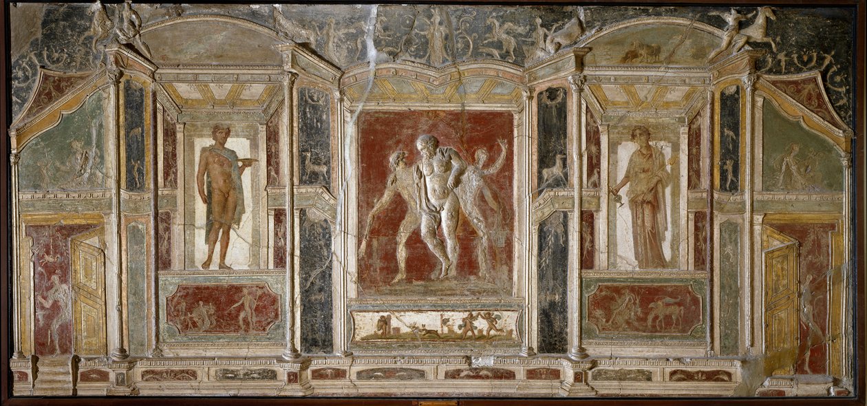 Romersk kunst: Dionysisk gruppe. 1. århundre. Fra Pompeii. Napoli, Nasjonalt arkeologisk museum av Roman