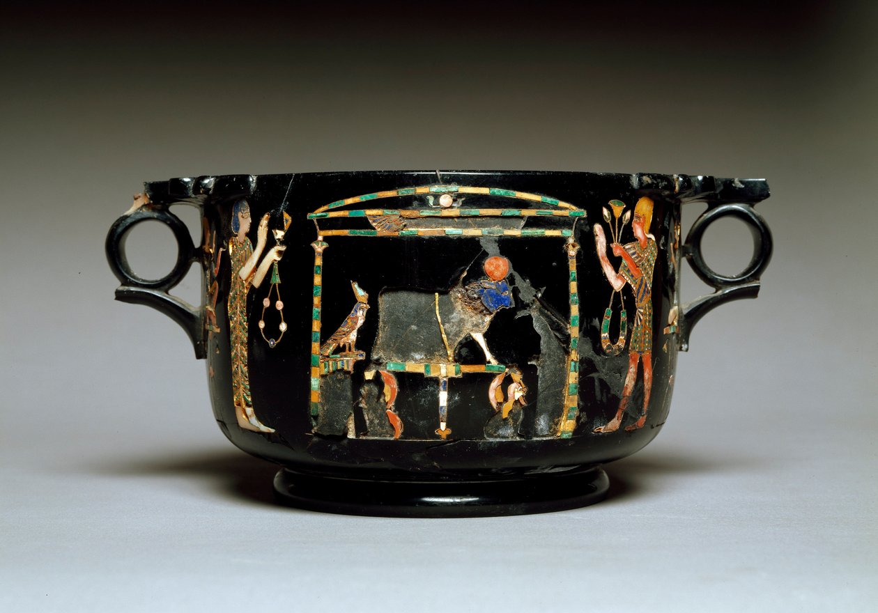 Romersk kunst: kopp med egyptiske motiver. Fra Castellammare di Stabia. 1. århundre e.Kr. Størrelse 12 cm Nasjonalt arkeologisk museum, Napoli av Roman