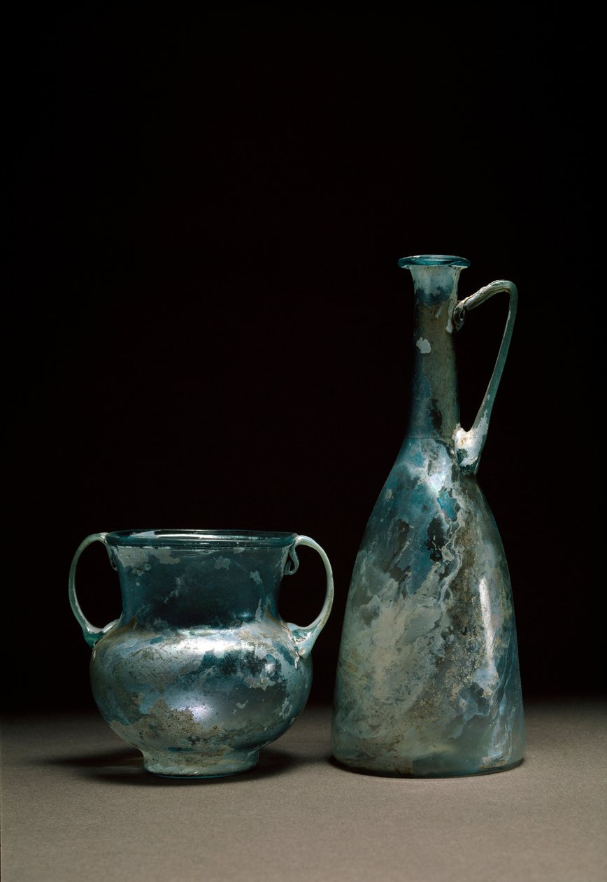Romersk kunst: glassflasker. 1. og 2. århundre e.Kr. Nasjonalmuseet for romersk kunst Madrid av Roman
