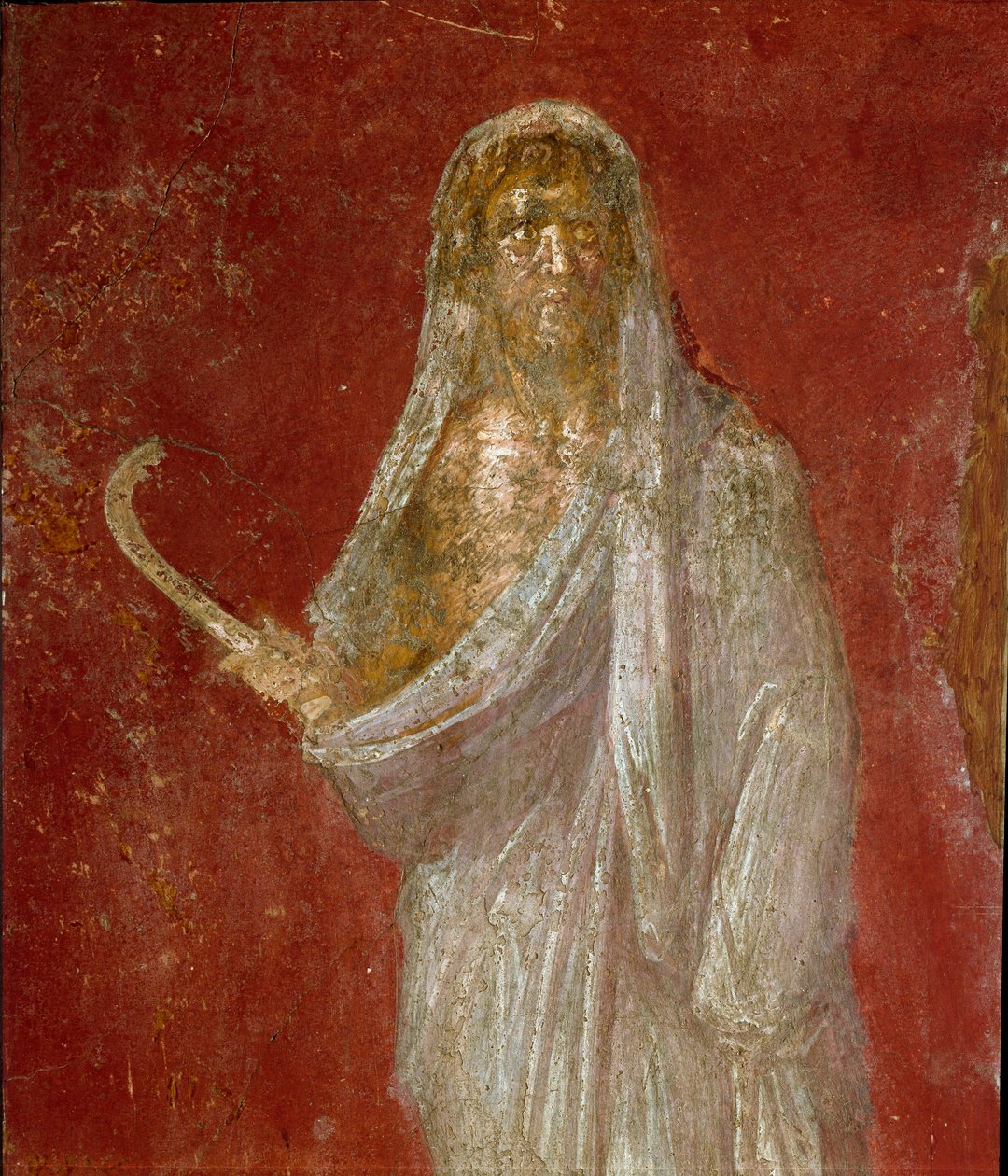 Romersk kunst: representasjon av Cronos (Saturn). Detalj. Freske fra Casa dei Dioscuri i Pompeii. Mål.68x41 cm Nasjonalt arkeologisk museum, Napoli av Roman
