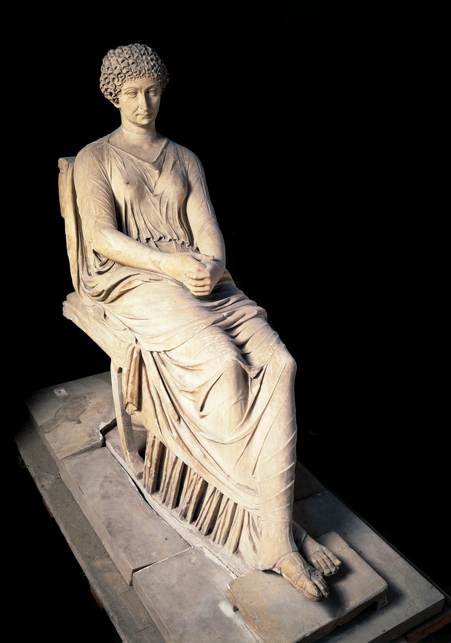 Romersk kunst: statue av Agrippina "" the Ainee "" (Agrippina) (14 f.Kr.-33), kona til Germanicus. Marmor skulptur. 1. århundre e.Kr. Napoli, Nasjonalt arkeologisk museum av Roman