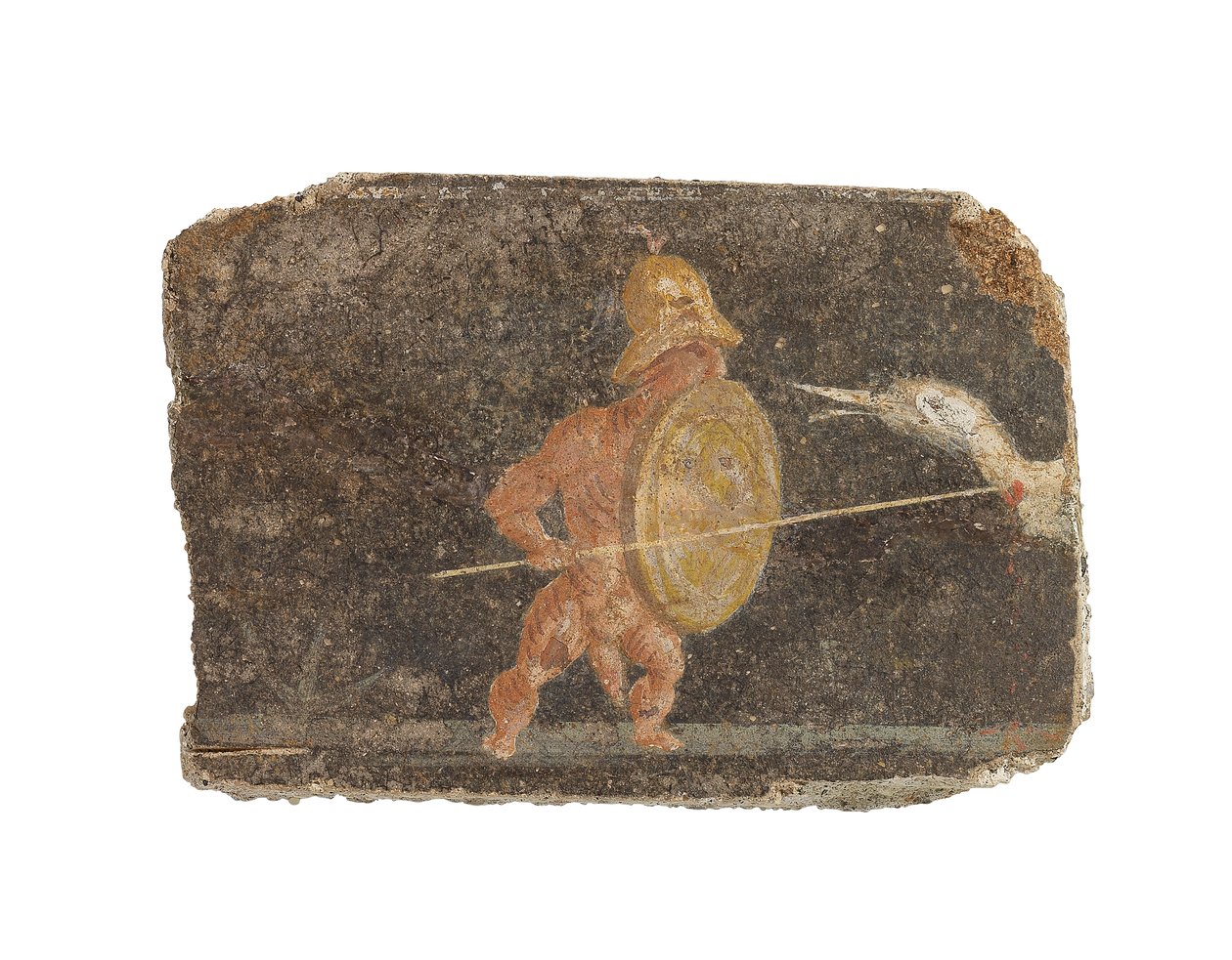 Romersk veggmaleri fragment, ca. 1.-2. århundre (fresco) av Roman
